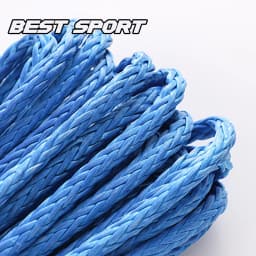 Best Sport 6mm x 15m 7700LBs Synthetic Winch Line Cable Rope with Black Protecing Sleeve for ATV UTV (blue)