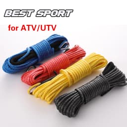 Best Sport 6mm x 15m 7700LBs Synthetic Winch Line Cable Rope with Black Protecing Sleeve for ATV UTV (blue)