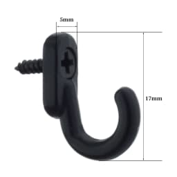 20pcs Mini Alloy Hooks w/screws Wall Hangers 17mm/0.67in Vintage Black Silver Gold Kitchen Bathroom Key Towel Hat Coat Bag Mask