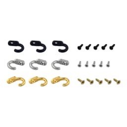 20pcs Mini Alloy Hooks w/screws Wall Hangers 17mm/0.67in Vintage Black Silver Gold Kitchen Bathroom Key Towel Hat Coat Bag Mask