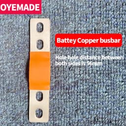 4 Holes Busbar Double-hole Bus Bar M6 Battery Connector 200A 300A Flexible Copper Loose Busbar Nickel Plated Braided Strap Band