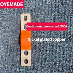 4 Holes Busbar Double-hole Bus Bar M6 Battery Connector 200A 300A Flexible Copper Loose Busbar Nickel Plated Braided Strap Band