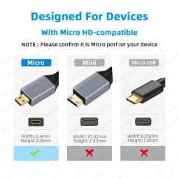 1m 2m 3m 5m Braid HD 4K@60HZ Micro HDMI-Compatible TO HDMI-Compatible Extension Male to Male Cable