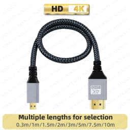 1m 2m 3m 5m Braid HD 4K@60HZ Micro HDMI-Compatible TO HDMI-Compatible Extension Male to Male Cable