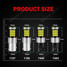 KEIN 2PCS T15 W16W P21W 1156 1157 Led Bulb BA15S BAY15D T20 7440 7443 W21W 45SMD Car Light Turn Signal Tail Reverse Brake Lamp
