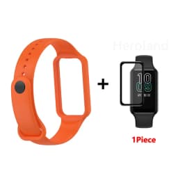 Fashion Silicone WatchStrap For Huami Amazfit Band 7 SmartWatch Band Bracelet Wristband For Amazfit band7 Strap Buckle +film
