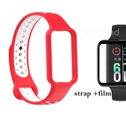 Fashion Silicone WatchStrap For Huami Amazfit Band 7 SmartWatch Band Bracelet Wristband For Amazfit band7 Strap Buckle +film