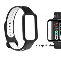 Fashion Silicone WatchStrap For Huami Amazfit Band 7 SmartWatch Band Bracelet Wristband For Amazfit band7 Strap Buckle +film