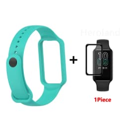 Fashion Silicone WatchStrap For Huami Amazfit Band 7 SmartWatch Band Bracelet Wristband For Amazfit band7 Strap Buckle +film