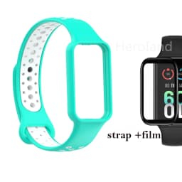 Fashion Silicone WatchStrap For Huami Amazfit Band 7 SmartWatch Band Bracelet Wristband For Amazfit band7 Strap Buckle +film