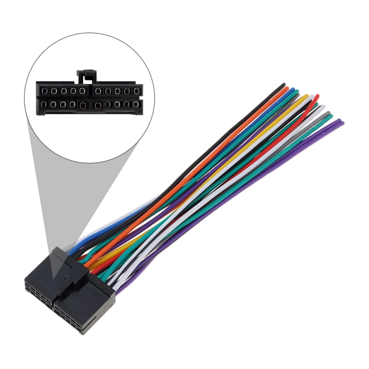 12V 20pin Car CD / DVD Radio Stereo Wire Harness Cable Cord Connector Adapter Fit for Dual XDVD156BT / XDVD176BT / XDVD276BT