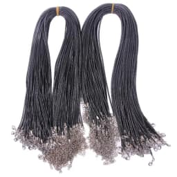 20Pcs 45-60cm Black Waxed Leather Rope Chain Necklace with Clasps For Women Jewelry Wax Cord Chain String For DIY Pendant Making