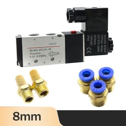 Pneumatic Electric Solenoid Valve 4V210-08 5 Way 2 Position Control Air Gas Magnetic Valve 12V 24V 220V 4mm-12mm Hose Fittings