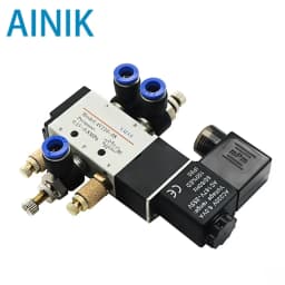 Pneumatic Electric Solenoid Valve 4V210-08 5 Way 2 Position Control Air Gas Magnetic Valve 12V 24V 220V 4mm-12mm Hose Fittings