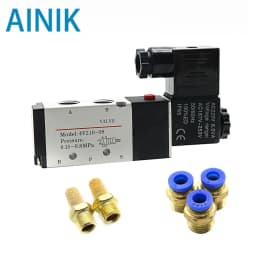 Pneumatic Electric Solenoid Valve 4V210-08 5 Way 2 Position Control Air Gas Magnetic Valve 12V 24V 220V 4mm-12mm Hose Fittings