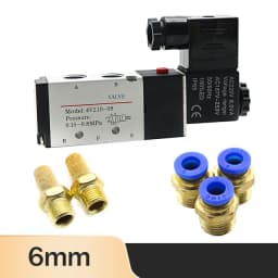 Pneumatic Electric Solenoid Valve 4V210-08 5 Way 2 Position Control Air Gas Magnetic Valve 12V 24V 220V 4mm-12mm Hose Fittings