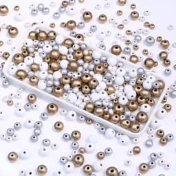 50-200pcs Natural Wood Ball Beads Gold White Color 6-12mm Round Loose Spacer Beads For Jewelry Making DIY Necklace Bracelet
