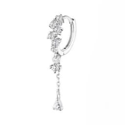 925 Sterling Silver tassel hoop Earrings Temperament Inlaid Zircon for Women Wedding Jewelry Accessories