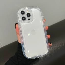 Korean Cute Candy Color Oval Phone Case For iPhone 14 Plus 13 12 11 15 17 16 Pro Max Glossy Air Cushion Shockproof Cover Bumper