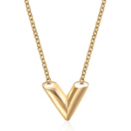 Fashion Brand V Letter Pendant Necklace For Woman Stainless Steel Women Necklace Luxury Jewelry Female Costume Accessories