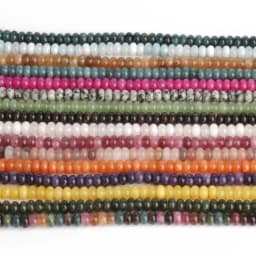8x5mm Natural Rondelle Tourmaline Jades Beads Flat Round Quartz Agate Abacus DIY Bracelet Earrings Stone Bead for Jewelry Making