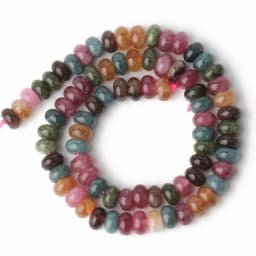 8x5mm Natural Rondelle Tourmaline Jades Beads Flat Round Quartz Agate Abacus DIY Bracelet Earrings Stone Bead for Jewelry Making