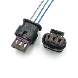 3Pin Auto 4F0 973 703 Parking Radar Eye Plug Gear Sensor Cylinder Waterproof Electric Connector Wire Harness Cable With 15CM Wir