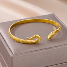 Vintage Snake Bangle Bracelet For Women Stainless Steel Snake Opening Bangle Animal Aesthetic Fashion Jewelry pulseras mujer