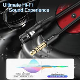 SHULIANCABLE 1/4-Inch TRS Jack, Symmetrical with XLR Female Microphone Cable, Suitable for Microphones, Active Speakers, DJ Setc
