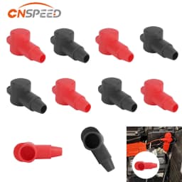 10/6 PCS Positive Negative Battery Terminal Covers Car Battery Insulation Protective Cable Lug Protector Caps Silicone Rubber