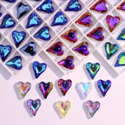 6/12pcs Colorful Crystal Charms Love Heart Pendants 17mm Glass Loose Beadss For DIY Making Jewelry Accessories Wholesale In Bulk