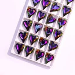 6/12pcs Colorful Crystal Charms Love Heart Pendants 17mm Glass Loose Beadss For DIY Making Jewelry Accessories Wholesale In Bulk