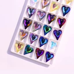 6/12pcs Colorful Crystal Charms Love Heart Pendants 17mm Glass Loose Beadss For DIY Making Jewelry Accessories Wholesale In Bulk