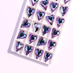 6/12pcs Colorful Crystal Charms Love Heart Pendants 17mm Glass Loose Beadss For DIY Making Jewelry Accessories Wholesale In Bulk