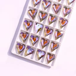 6/12pcs Colorful Crystal Charms Love Heart Pendants 17mm Glass Loose Beadss For DIY Making Jewelry Accessories Wholesale In Bulk