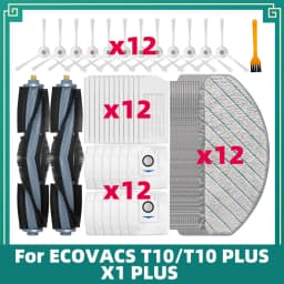 Fit For ECOVACS T10 / T10 PLUS / X1 PLUS Robot Vacuum Cleaner Spare Parts Main Side Brush Hepa Filter Mop Rag Wipe Dust Bag