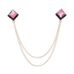 Korean Fashion Geometric Crystal Brooch Tassel Chain Lapel Pin Men's Shirt Collar Jewelry Wedding Party Brooches Accessories