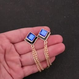 Korean Fashion Geometric Crystal Brooch Tassel Chain Lapel Pin Men's Shirt Collar Jewelry Wedding Party Brooches Accessories