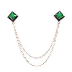Korean Fashion Geometric Crystal Brooch Tassel Chain Lapel Pin Men's Shirt Collar Jewelry Wedding Party Brooches Accessories