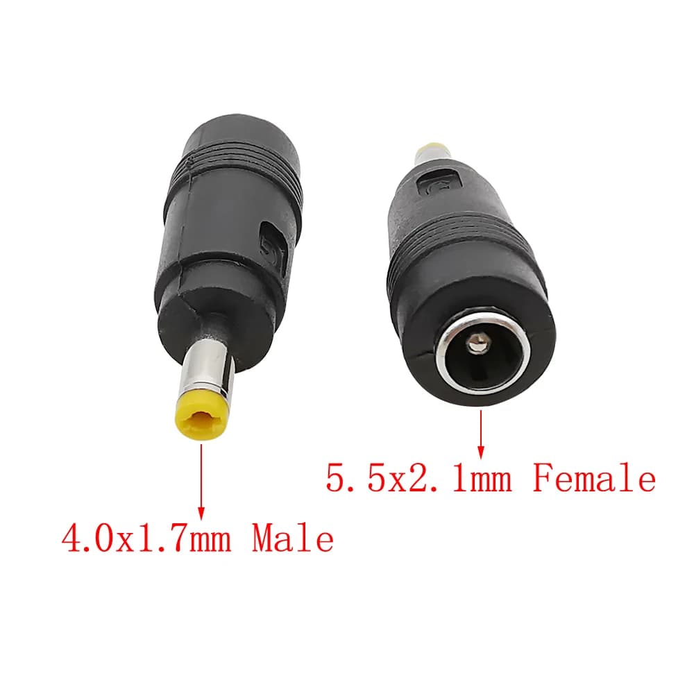 DC Jack Plug Adapter DC Power 5.5 x 2.1mm Female to 4.0 x 1.7mm Male Connector for Laptop Notebook Charging Interface Conversion