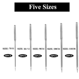 50Pcs/Set Household Sewing Machine Needles 11/75,12/80,14/90,16/100,18/110 Universal Home Sewing Needle Sewing Accessories