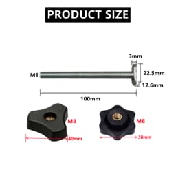 10 Pack T Bolt and Nut Set M8 Woodworking Tool Jigs Screw Slot Fastener and Through Hole Nut Miter Track Bolts Jig W/ Thread