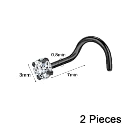 AOEDEJ 1PC Black Plate Nose Chains Decorate Stainless Steel Nostril Chain Helix Tragus Piercings Tassel Body Piercing Jewelry