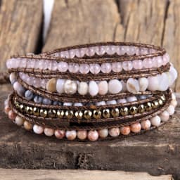Fashion Bohemian Jewelry Natural Stones Designer 5 Strands Mix Handmade Wrap Bracelets Festival Gift