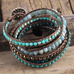 Fashion Bohemian Jewelry Natural Stones Designer 5 Strands Mix Handmade Wrap Bracelets Festival Gift