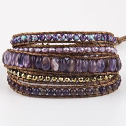 Fashion Bohemian Jewelry Natural Stones Designer 5 Strands Mix Handmade Wrap Bracelets Festival Gift