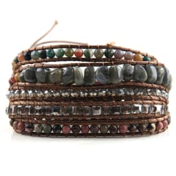 Fashion Bohemian Jewelry Natural Stones Designer 5 Strands Mix Handmade Wrap Bracelets Festival Gift