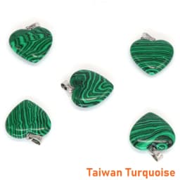 10PC/Set Love Heart Shaped Pendant Natural Stone Rose Quartz Crystal Turquoise Tiger Eye Aventurine Jewelry Making Necklace 20mm
