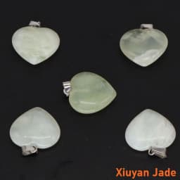 10PC/Set Love Heart Shaped Pendant Natural Stone Rose Quartz Crystal Turquoise Tiger Eye Aventurine Jewelry Making Necklace 20mm