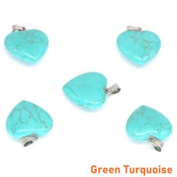 10PC/Set Love Heart Shaped Pendant Natural Stone Rose Quartz Crystal Turquoise Tiger Eye Aventurine Jewelry Making Necklace 20mm